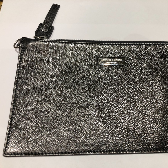 Giorgio Armani Pleated Leather Bucket Purse - Picture 2 of 5